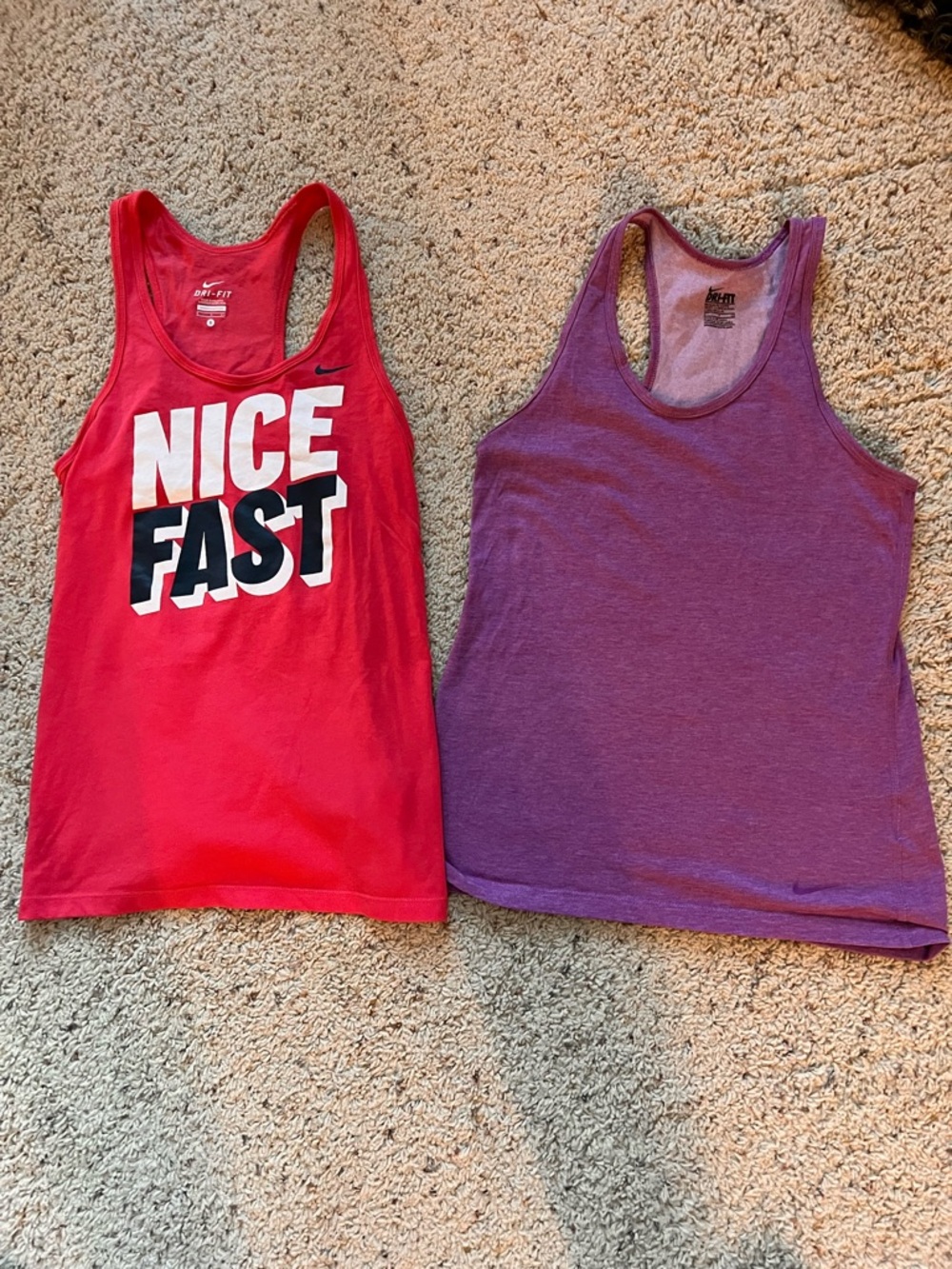 Nike Women’s Red and Purple Racerback Tank Tops